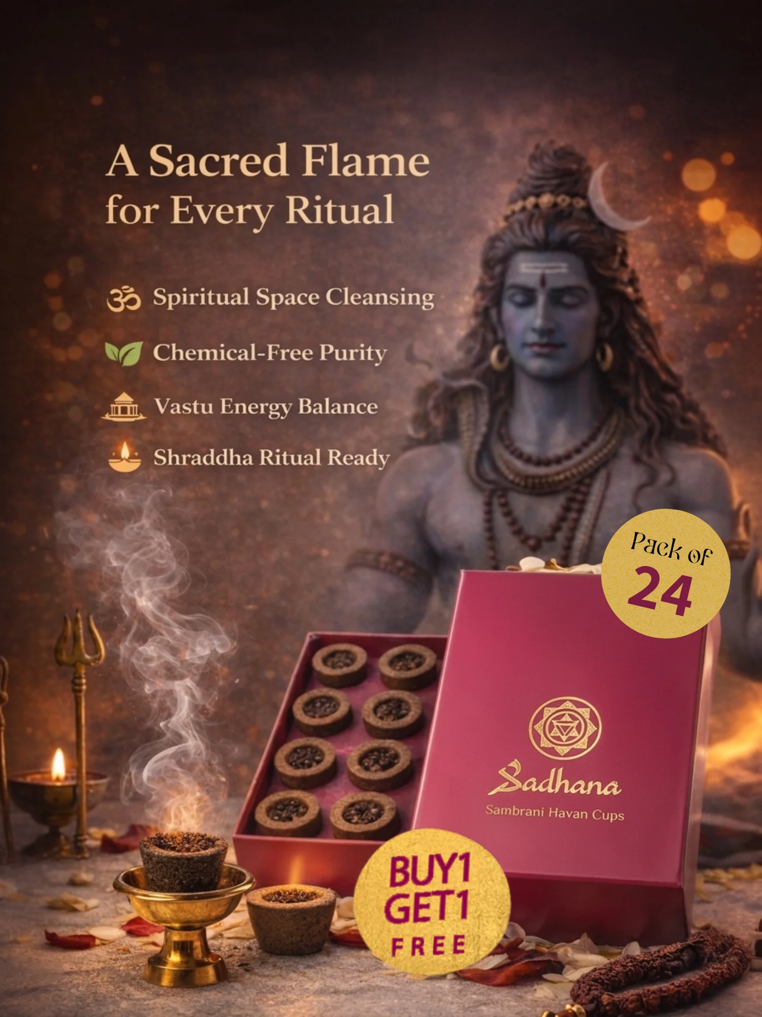 Sadhana Sambrani Havan Cups (24 pcs) – 100% Natural Pooja Dhoop - Image 6